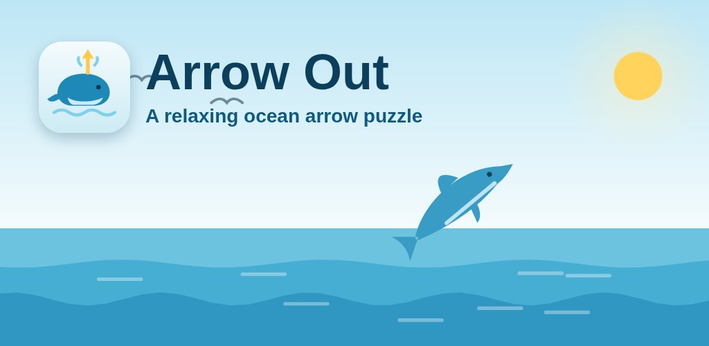Arrow Out 대표 이미지 — 고래와 함께하는 힐링 화살표 퍼즐